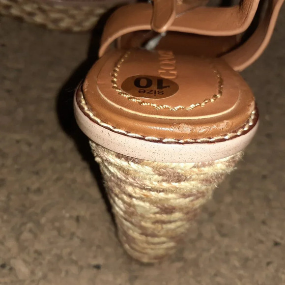COACH-HIGH ESPADRILLE WEDGE SANDAL-STYLE# FG2110-Brown Leather-Sz 10B-NWOB - Picture 10 of 12